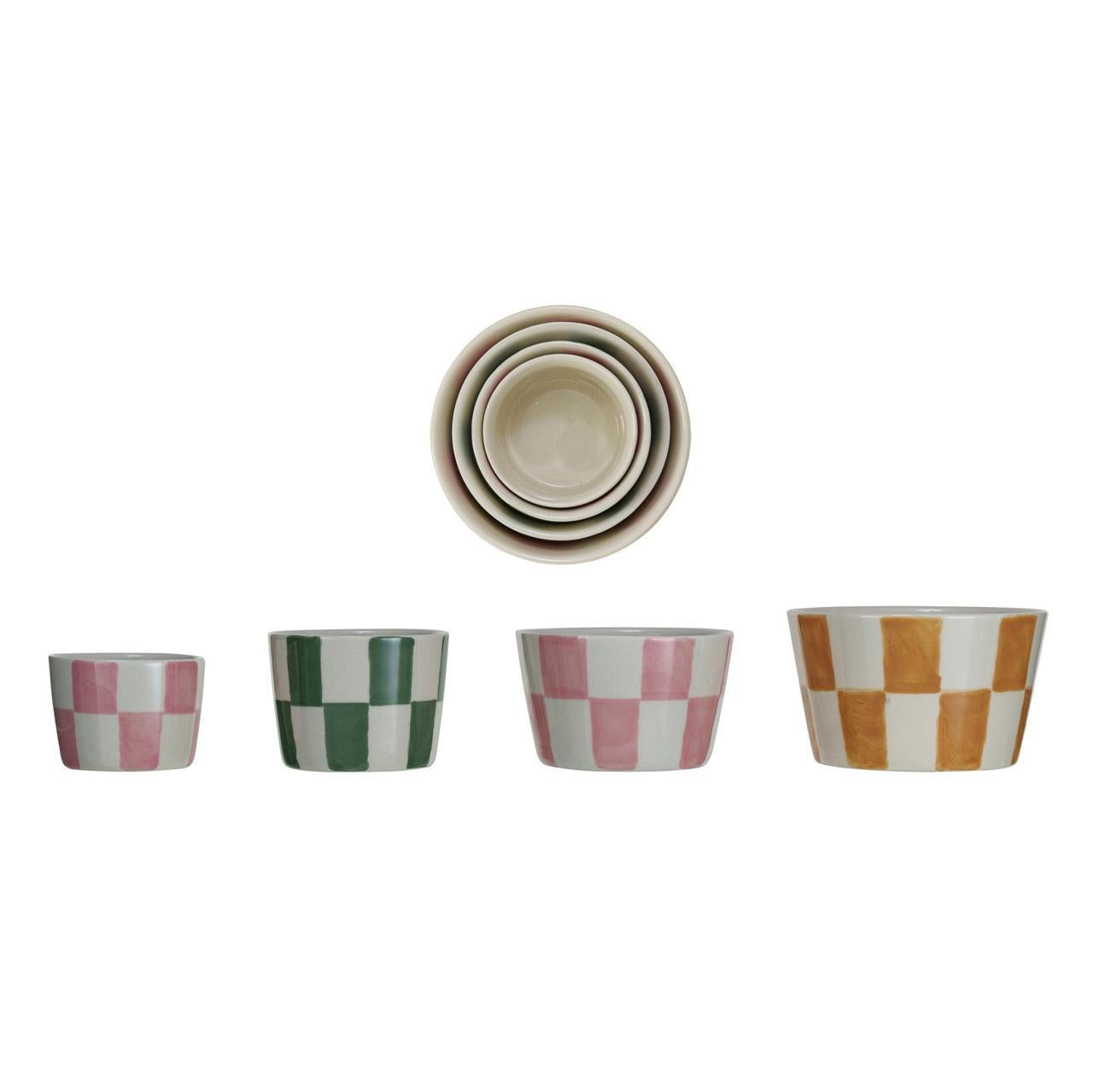 Checkered Nesting Bowl Set - Thumbnail 3