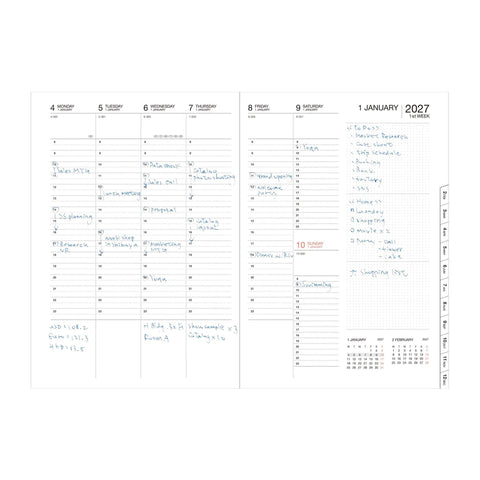 Gradient Black A5 Weekly Vertical Planner