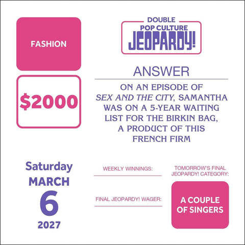 Pop Culture JEOPARDY! 2027 Day-to-Day Calendar