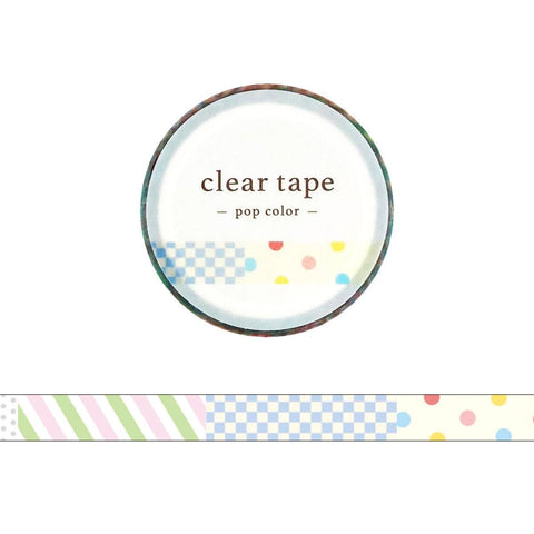 Pop Color Pattern Clear Tape