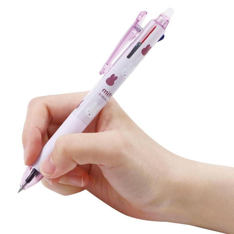 Miffy FriXion Ball 3 Slim Tri-Color Erasable Ballpoint Pen, Purple
