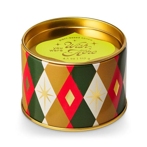 Wish You Were Here Hotel Tin Candle