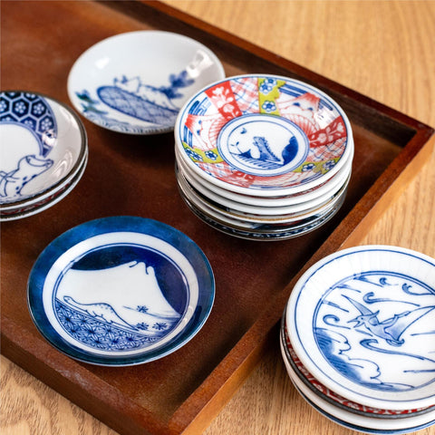 Mino Ware Mini Dragon Plates