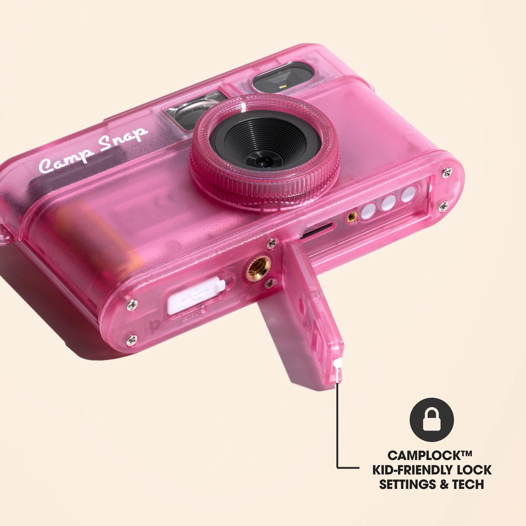 Camp Snap 2 Screen-Free Digital Camera, Strawberry Splash – Zakka Joy