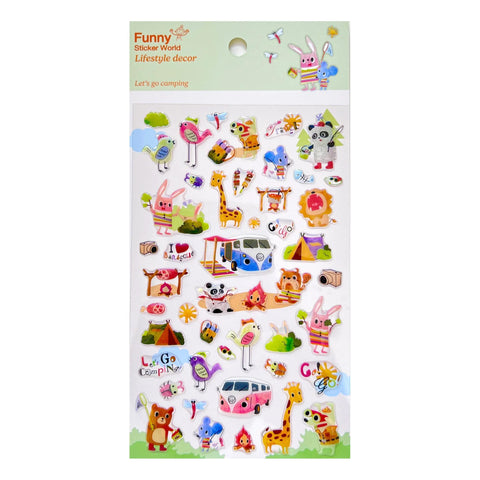 Let's Go Camping Gel Sticker Sheet
