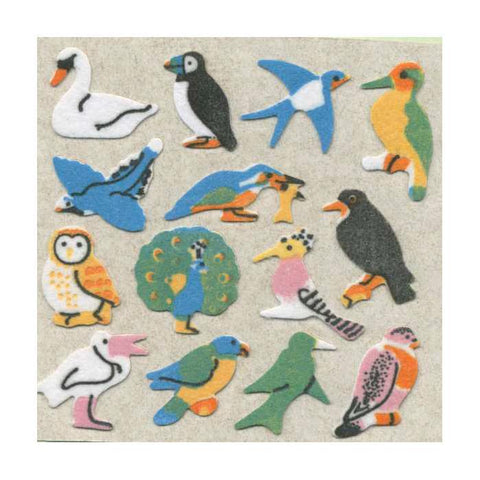 Micro Birds Retro Fuzzy Stickers