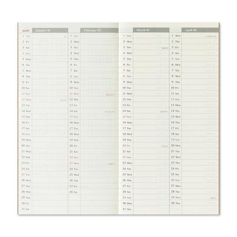 TRAVELER'S notebook, Regular Size, 2026 Diary (Weekly + Memo)