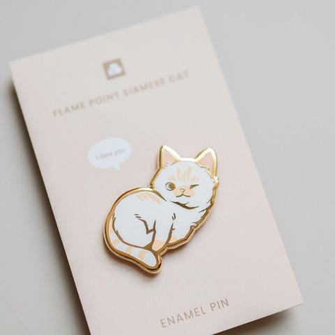 Flame Point Siamese Cat Enamel Pin