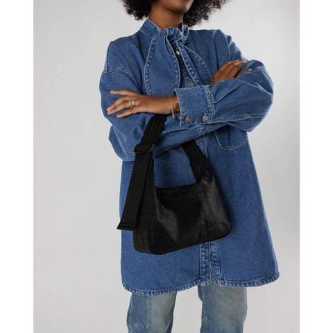 Mini Nylon Shoulder Bag, Black