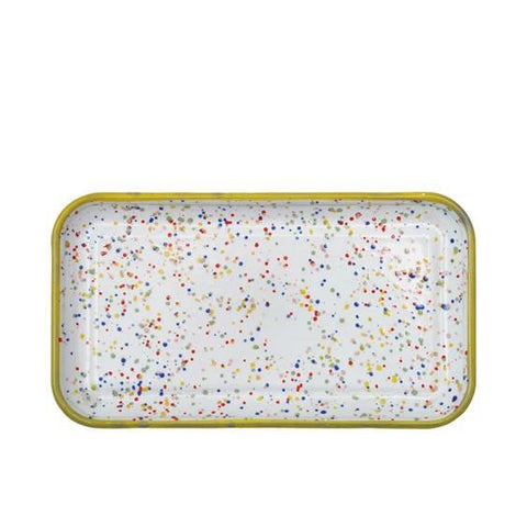 Enameled Metal Splatterware Tray