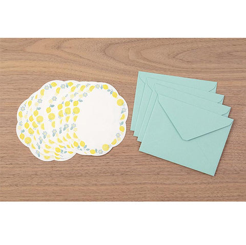 Die Cut Letterpress Stationery Set, Lemon