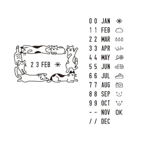 Paintable Stamp, Date Cats
