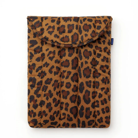 Puffy Laptop Sleeve: Leopard, 13-14"
