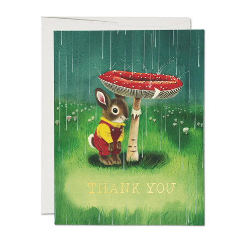 Bunny + Mushroom Thank You Card