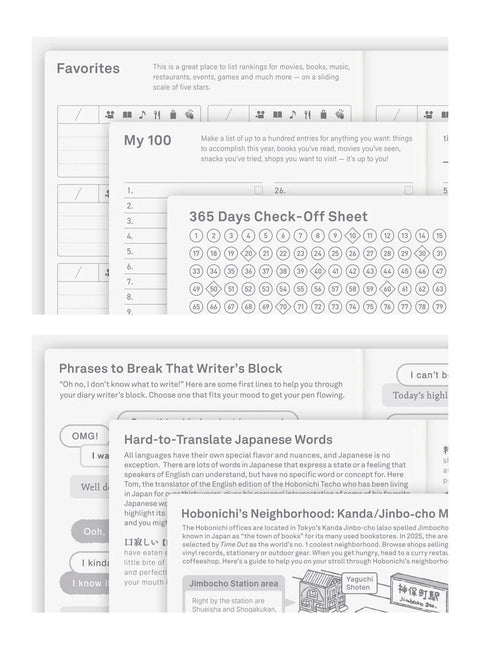Hobonichi Techo A6 Hon 2027 Planner, Yumi Kitagishi: White Cat + Rabbit’s Tea Room