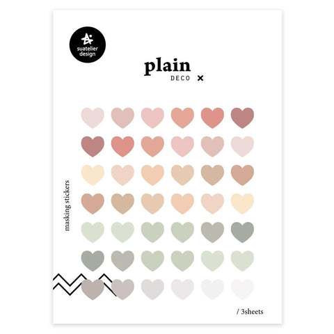 Plain.52 Heart Stickers
