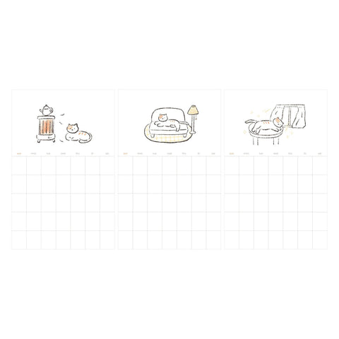 Monthly Plan Cat Calendar Sticky Memos