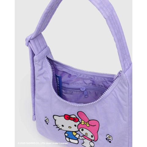 Mini Nylon Shoulder Bag: Embroidered Hello Kitty + My Melody