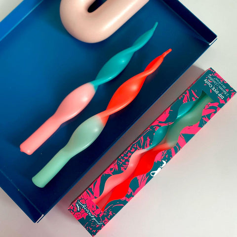 Dip Dye Curly Candles, Miami Edition Jade