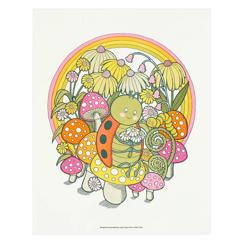 Ladybug Garden Print