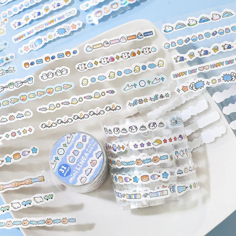 Mini Linea Sticker Roll, Blue