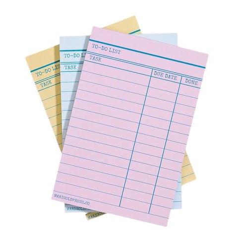 Library Card To-Do List Notepads