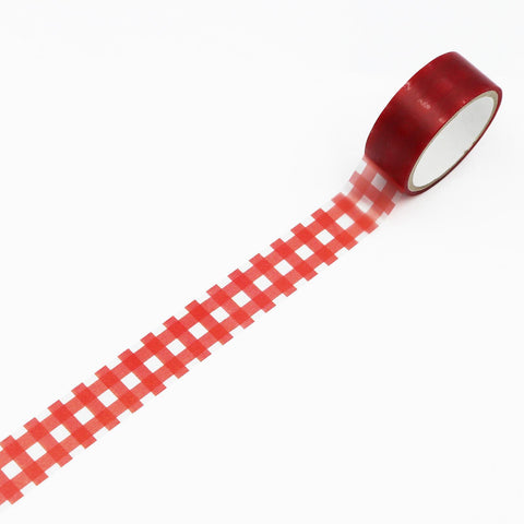 POPPiE Red Plaid Clear Tape