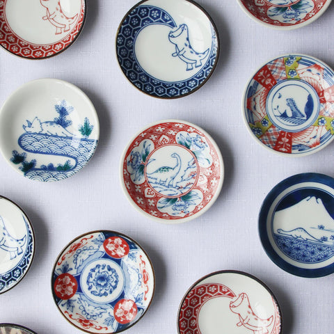 Mino Ware Mini Dragon Plates