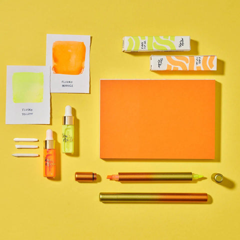 Ori Refillable Highlighter, Orange + Yellow