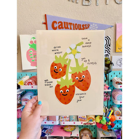 Self Care Strawberries Print