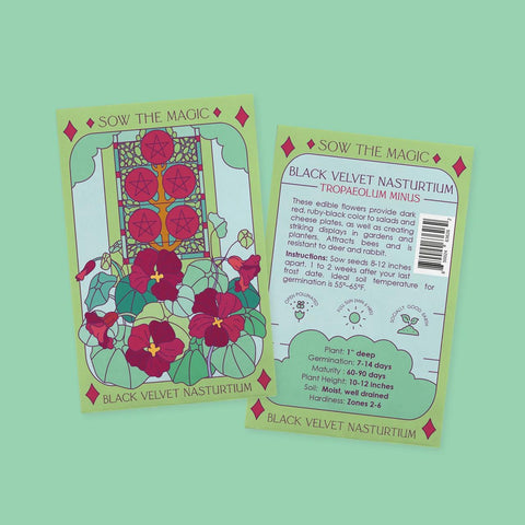 Black Velvet Nasturtium Tarot Seed Packet
