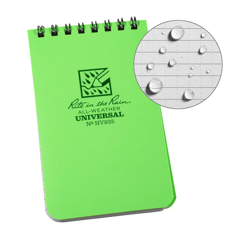 All-Weather Top Spiral Memo Pad, Bright Green