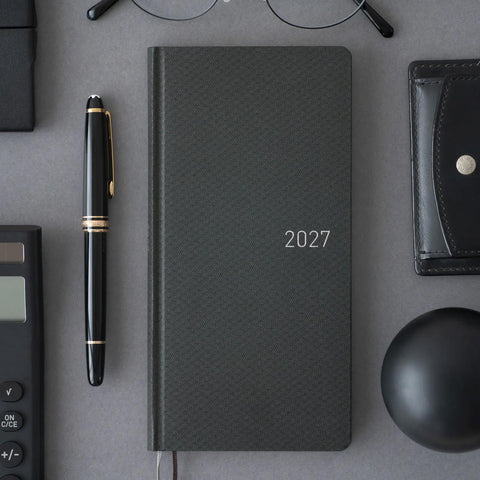 Hobonichi Techo Weeks 2027 Planner, Black Argyle