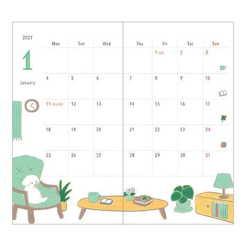 2027 B6 Slim Pocket Diary, Dog