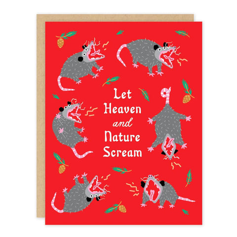 Nature Scream Opossum Holiday Card
