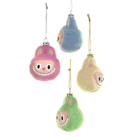Fuzzy Monster Face Ornaments
