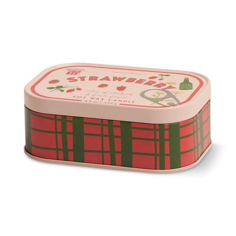 Strawberry Bistro Tin Candle
