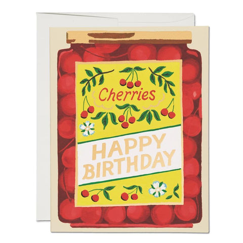 Jar of Cherries Birthday Card