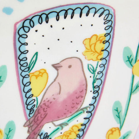 Scalloped Edge Bird Vase