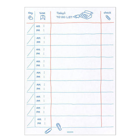 Blue Typewriter To Do List Memo Pad