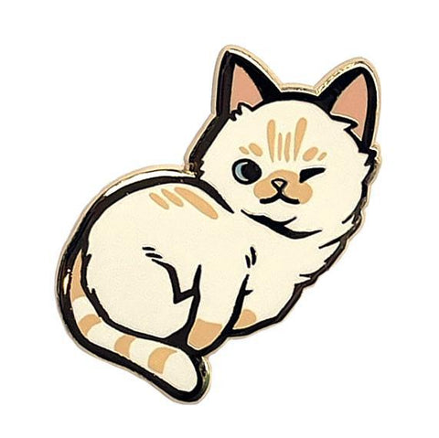 Flame Point Siamese Cat Enamel Pin
