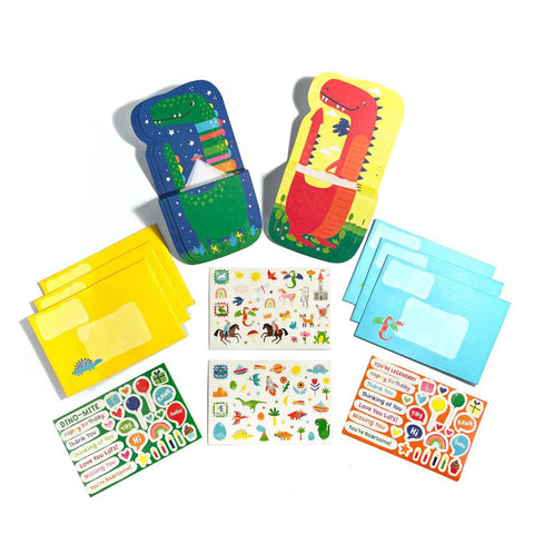 Dinos + Dragons Note Cards + Sticker Set
