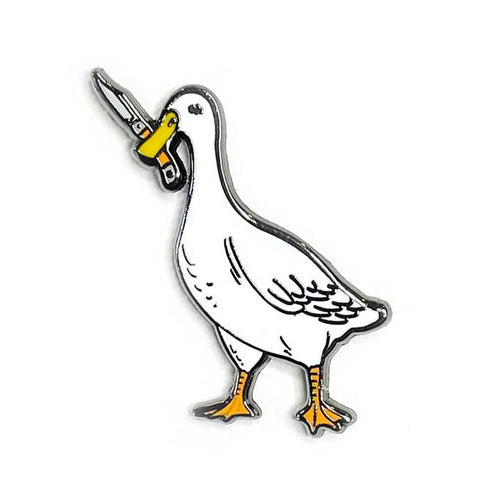 Knife Duck Enamel Pin