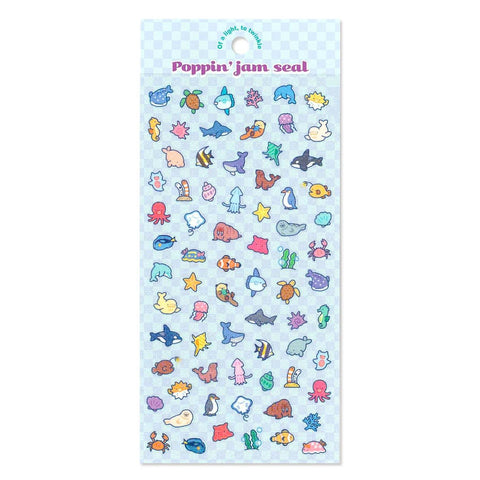 Poppin' Jam Sticker Sheet, Marine Life