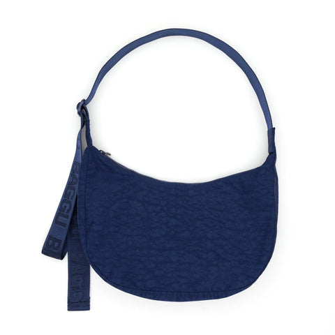 Medium Nylon Crescent Bag: Navy