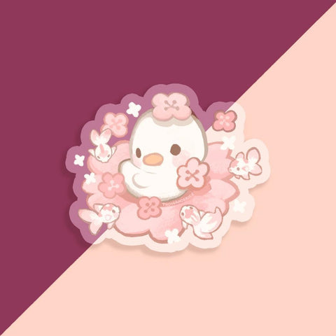 Sakura Duckling Sticker