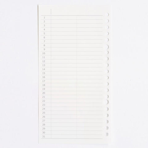 Puo Monthly Undated Diary Loose Leaf Paper