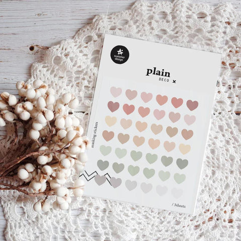 Plain.52 Heart Stickers