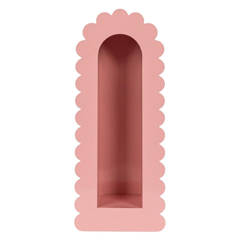 Pink Scalloped Edge Metal Wall Shelf