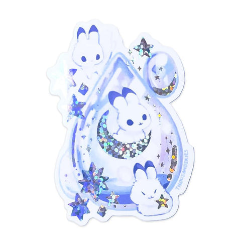 Moonstone + Bunnies Holographic Sticker